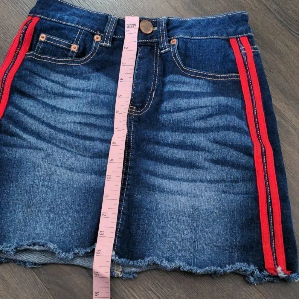 NoBo No Boundaries Denim‎ Skirt with Red Stripes size 5